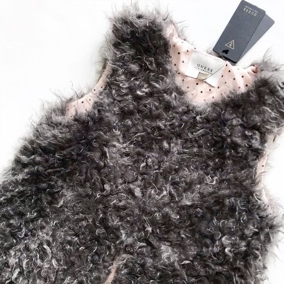 Guess NWT gray soft lined teddy vest 8Y - Picture 2 of 5